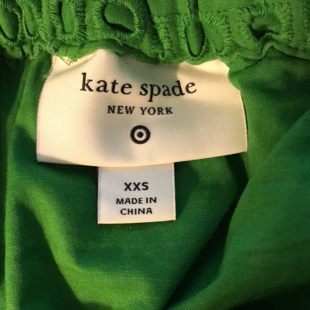 Kate Spade X Target Green Eyelet Midi Skirt Elastic Waist Size XXS - Picture 7 of 11